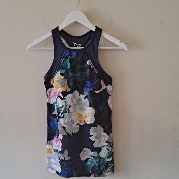 Old Navy Blue Multicolored Racerback Floral Swim Top.- Size SP - Picture 3 of 7